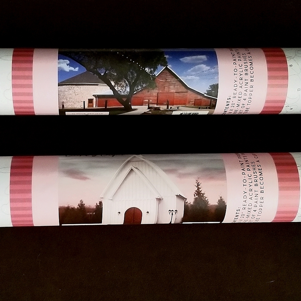 SALE!! PINK PICASSO PAINT KITS - CHARMING CHAPEL & RUSTIC RED BARN - NEW -2 KITS